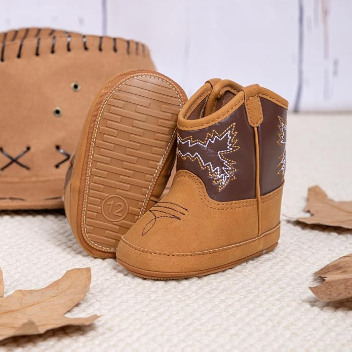 HsdsBebe Baby Boys Girls Western Cowboy Boots Infant Moccasins High Top Booties - Image 3