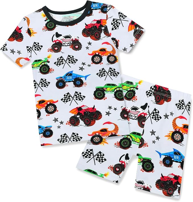babee Reshinee Bamboo Viscose Toddler Boys Pajamas Set, Short Sleeve Kids by babeeReshinee