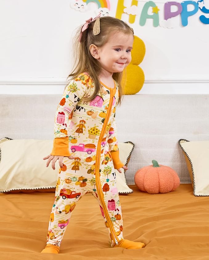 babee Reshinee Viscose derived from bamboo Baby Pajamas Convertible Footie - Image 9