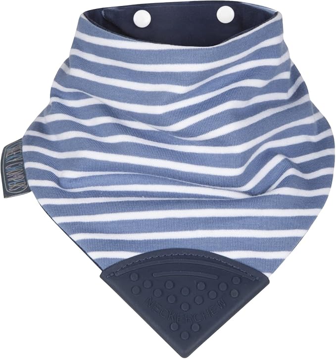 Cheeky Chompers Neckerchew Teething Bib, 2-in-1 Bandana Style Bib w/Food Grade by CheekyChompers