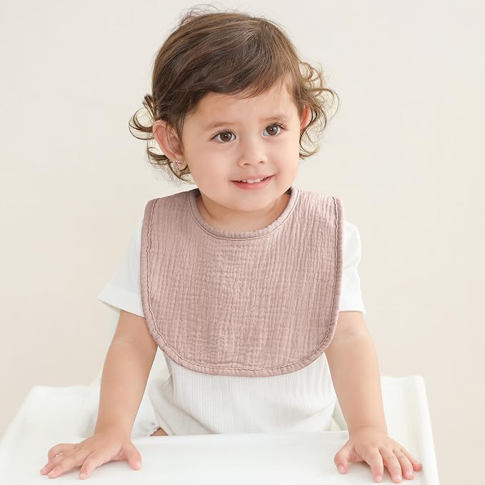 Susurration Muslin Baby Drool Bibs 6Pack Soft Square Adjustable Baby Bandana - Image 3