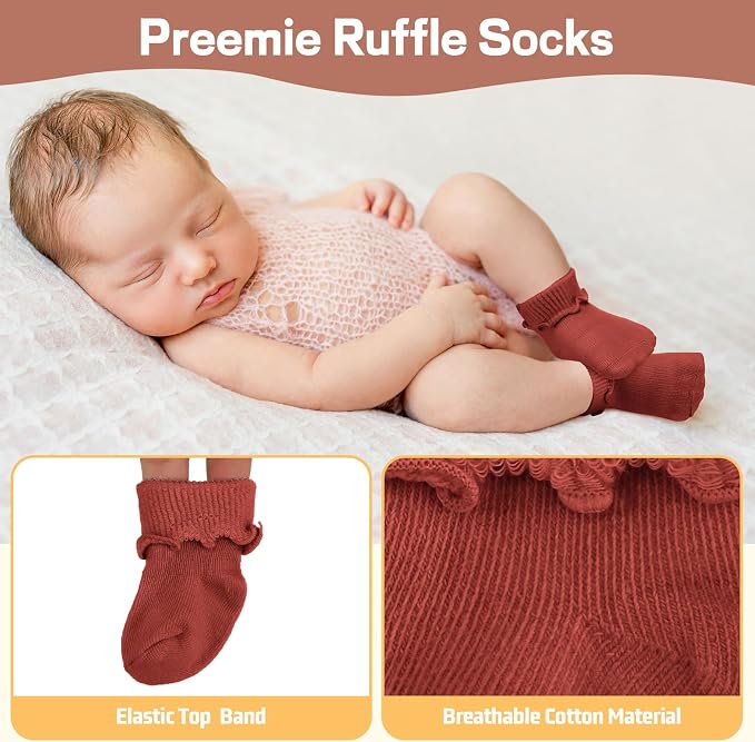 Toulite 12 Pair Preemie Newborn Baby Socks - Image 5