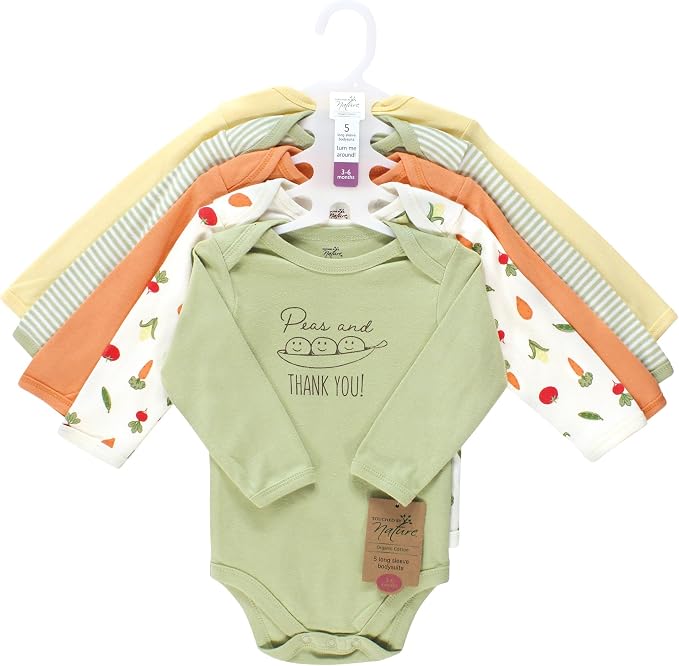 Touched by Nature Unisex Baby Organic Cotton Long-Sleeve Bodysuits - Image 2