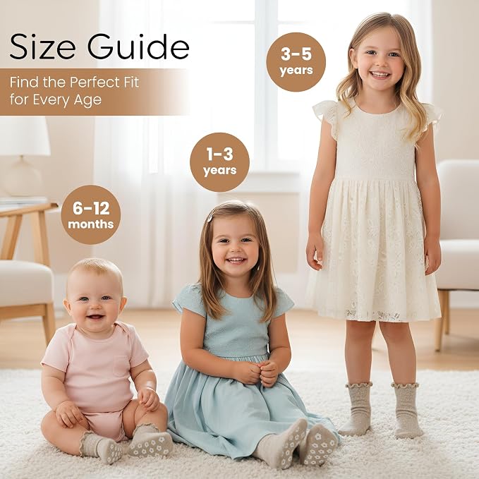 Organic Cotton Blend Ruffle Toddler Socks 6M-12M-2t-3t-4t-5t Gift - Image 4