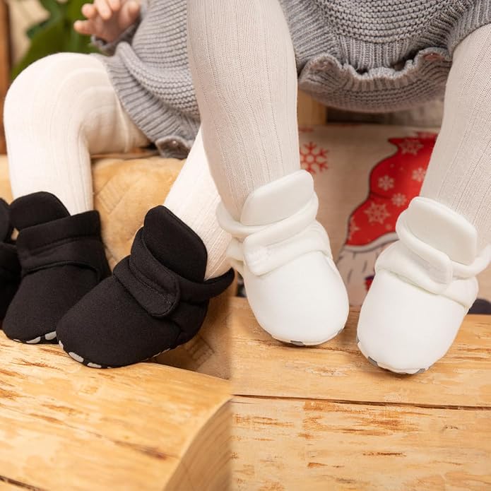 Sawimlgy Newborn Infant Baby Girl Boy Cotton Booties Stay On Sock Slippers Soft - Image 4