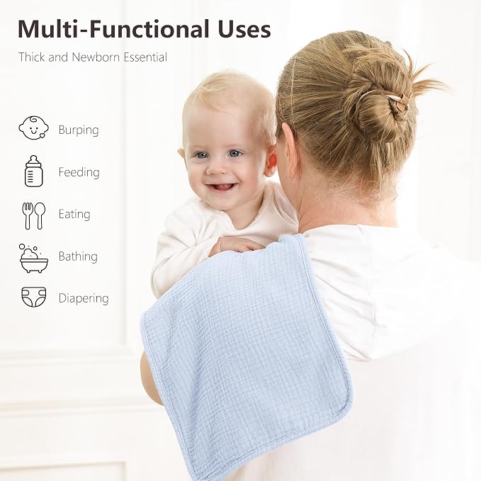 Susurration Muslin Burp Cloths, Soft Baby Burping Cloths - Image 3