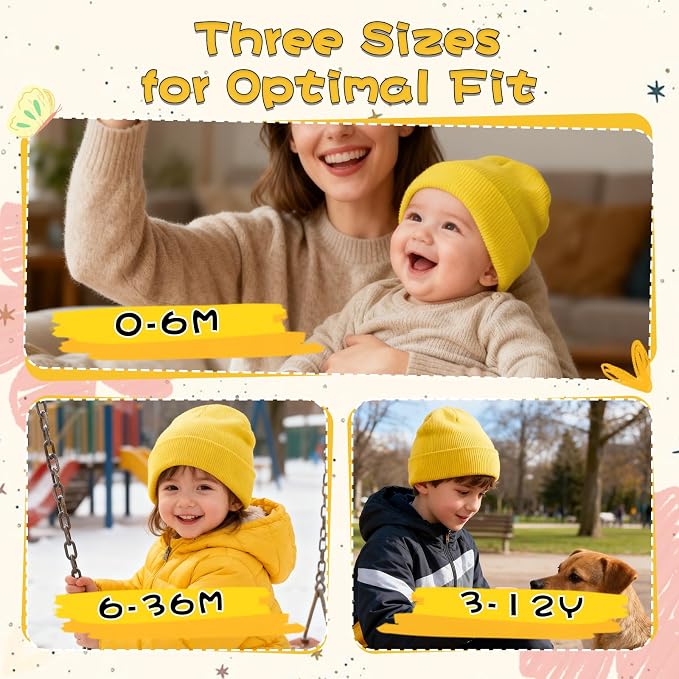 ZOORON Toddler Beanie Baby Kids Beanies Warm Winter Hat Knit Skull Cap - Image 2