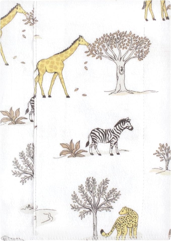 Luvable Friends Hudson Baby Flannel Burp Cloths 7pk, Wild Safari World - Image 2
