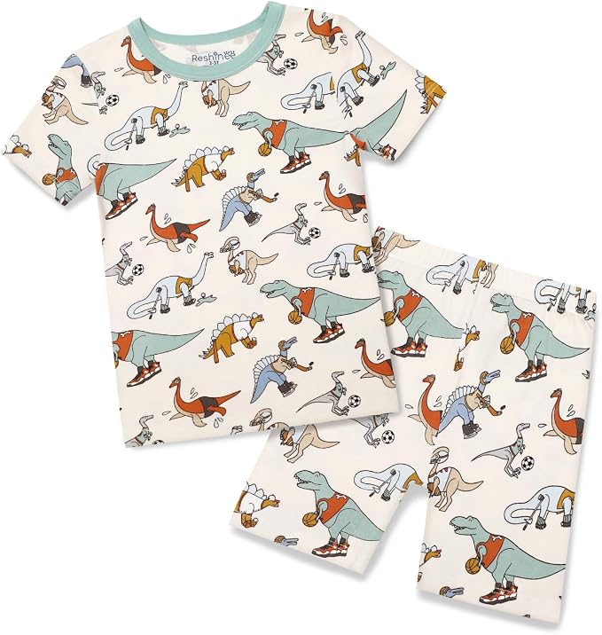 babee Reshinee Bamboo Viscose Toddler Boys Pajamas Set, Short Sleeve Kids by babeeReshinee