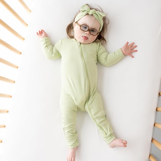 KYTE BABY Unisex Rayon Made From Bamboo Zippered Rompers 0-24 Months