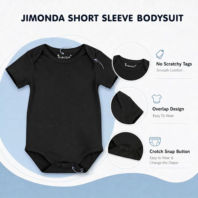 Jimonda Baby Bamboo Viscose Bodysuit Boy/Girl 2Pcs Rompers - Image 2