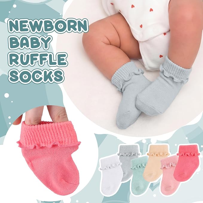Toulite 12 Pair Preemie Newborn Baby Socks - Image 6