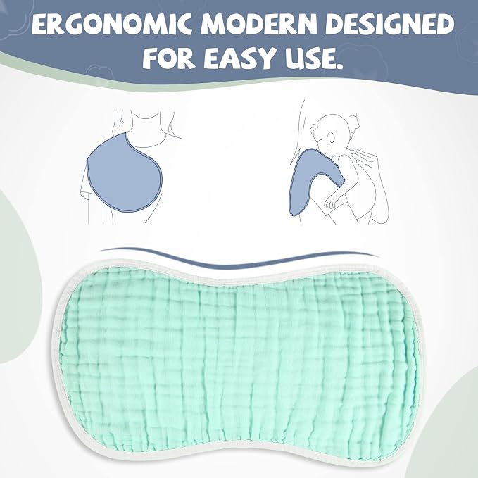 MUKIN Baby Muslin Burp Cloths and Burping Cloth, Soft Absorbent - Image 2