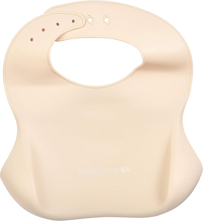 Three Little Tots Modern Silicone Baby Bib – Adjustable Fit Waterproof Catch - Image 7
