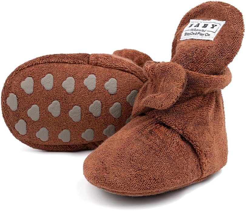 Sawimlgy Newborn Infant Baby Girl Boy Cotton Booties Stay On Sock Slippers Soft by Sawimlgy