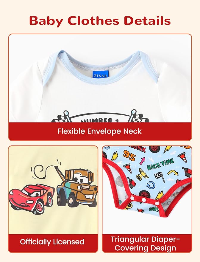 Disney Baby Viscose Made from Bamboo 3-Pack Bodysuits Set Newborn to Infant - Image 9