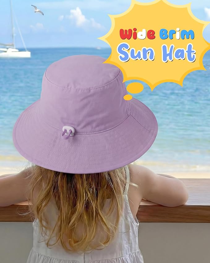 Baby Sun Hat Kids Summer Sun Protection Toddler Bucket Hat Wide Brim Adjustable - Image 4