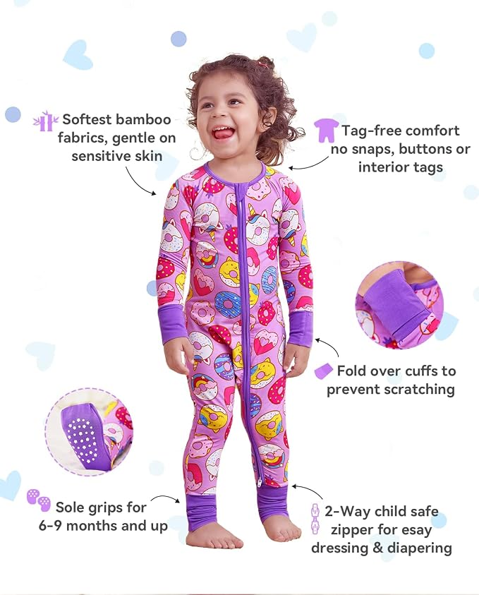 babee Reshinee Viscose Derived from Bamboo Baby Footie Pajamas Convertible - Image 2
