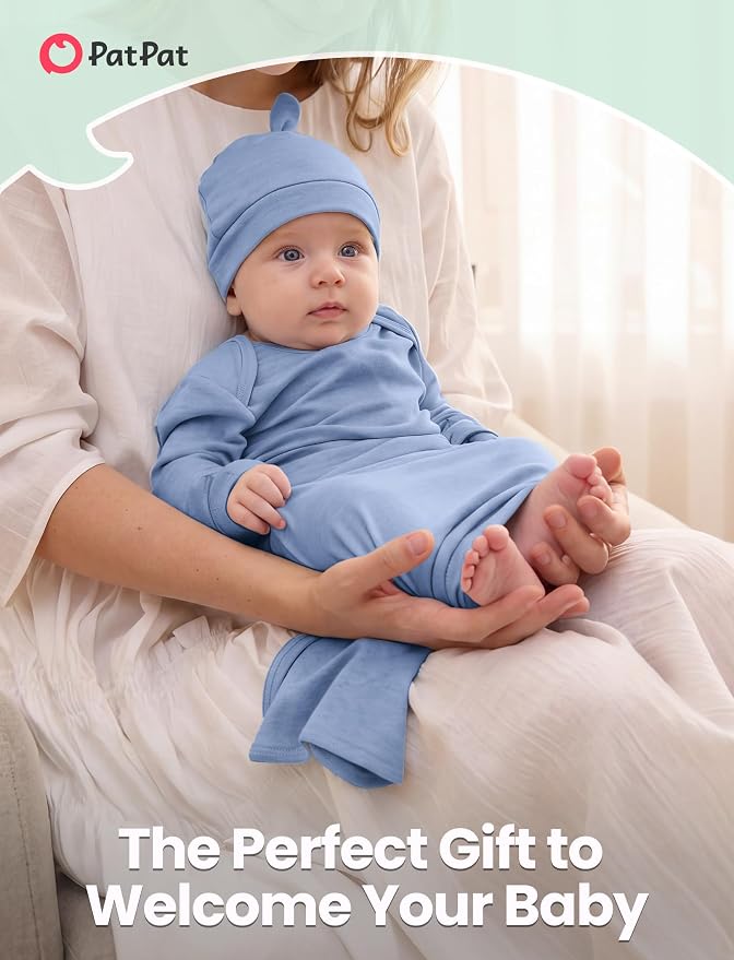 PATPAT Baby Sleeper Gown with Hat - Image 2