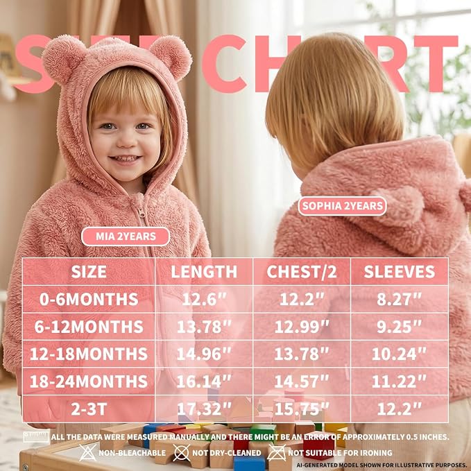 Baby Girl Winter Warm Fleece Jacket Toddler Boy Sherpa Infant Sweater Coat | - Image 7