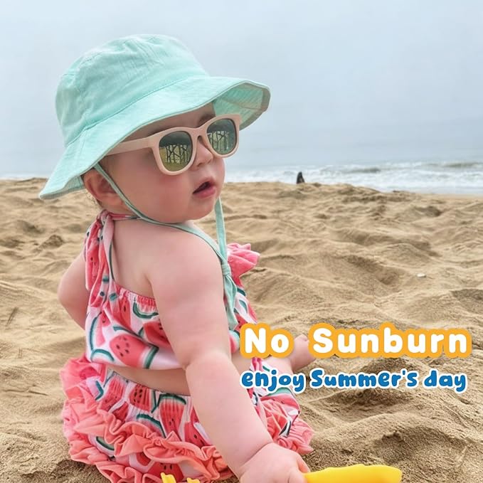 Muslin Baby Sun Hat Sun Protection Baby Toddler Bucket Hats - Image 3