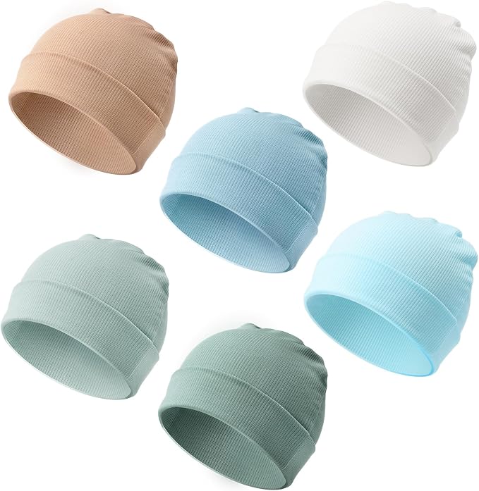 DRESHOW BQUBO 6 Pack Baby Newborn Hats Set by DRESHOW