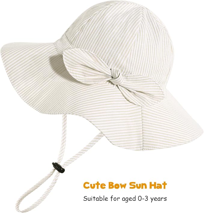 Baby Girl Sun Hat with UPF 50+ Outdoor Adjustable Beach Hat with Wide Brim - Image 5