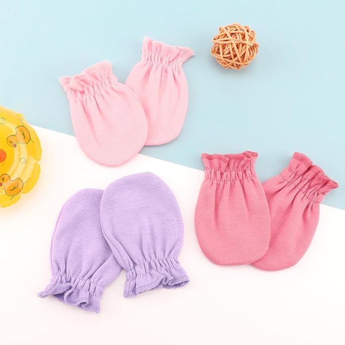 BQUBO 12 Pairs Baby Mittens Newborn Infant Mittens No Scratch Cotton Elastic - Image 4
