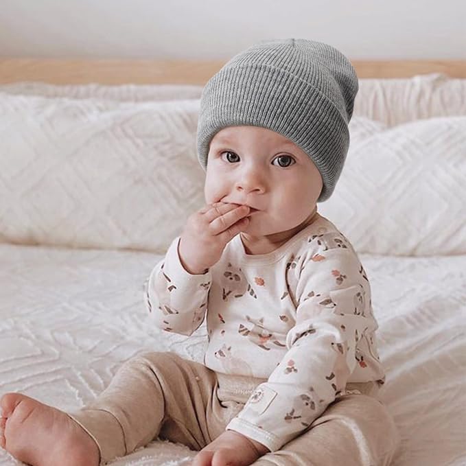 DRESHOW BQUBO 3 Pack Baby Beanies Toddler Kids Winter Hats Soft Knit Hat - Image 2