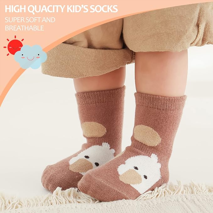 TRUEHAN 5 Pairs Toddler Non Slip Socks - Image 2
