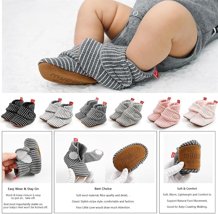 Baby Booties Cozy Fleece Slippers Soft Baby Shoes - Image 5