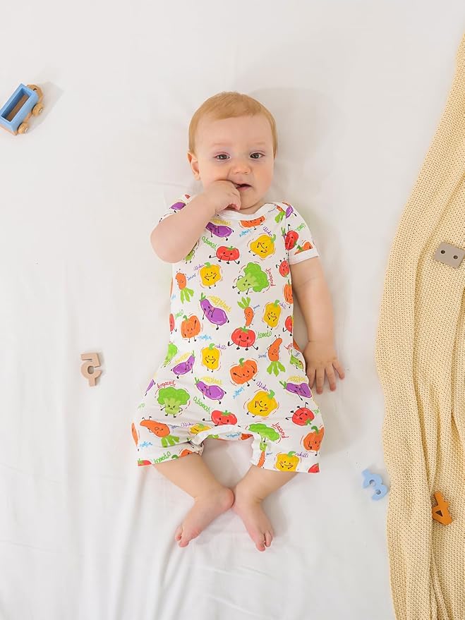 GUISBY Baby Rayon Romper Pajamas, 0-24M | Silky Soft Feel，Snap Closure，Footless - Image 3
