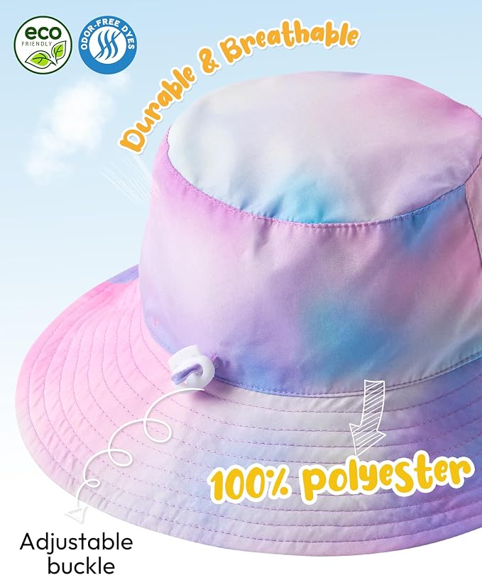 Baby Sun Hat Kids Summer Sun Protection Toddler Bucket Hat Wide Brim Adjustable - Image 5