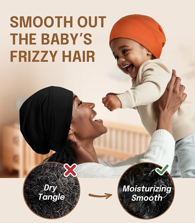 Fittia Baby Bonnet for 0-6 Months, Silky Satin Bonnet for Sleeping, Smooth for - Image 2
