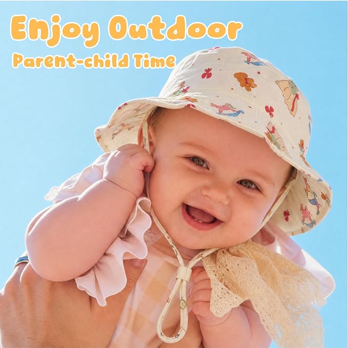 Muslin Baby Sun Hat Sun Protection Baby Toddler Bucket Hats - Image 3