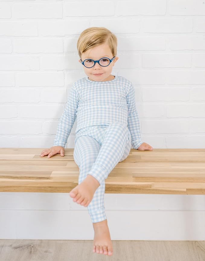 moimoln Cotton Modal Baby Toddler Pajamas Check Solid Leopard 6M-8Y - Image 3