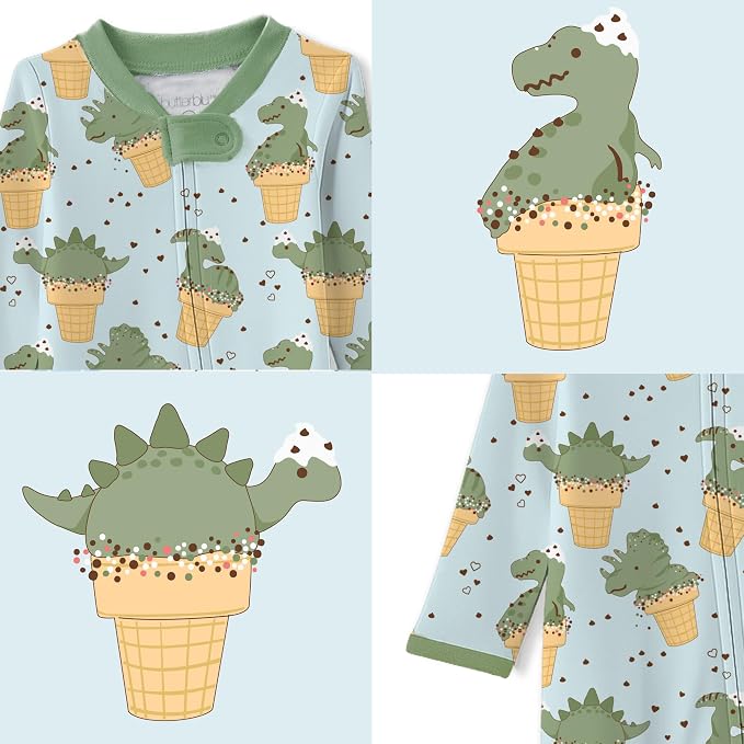 Butterblu Scout Sleep & Play 100% Organic Cotton Footed Zip Front PJs | GOTS - Image 5