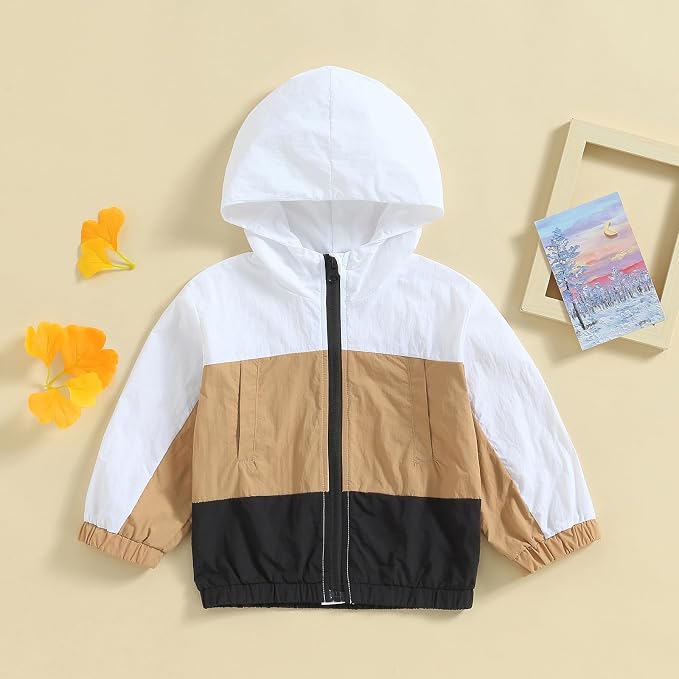 Toddler Windbreaker Jacket Baby Girl Hooded Zip Up Sweatshirt Winter Jacket - Image 4