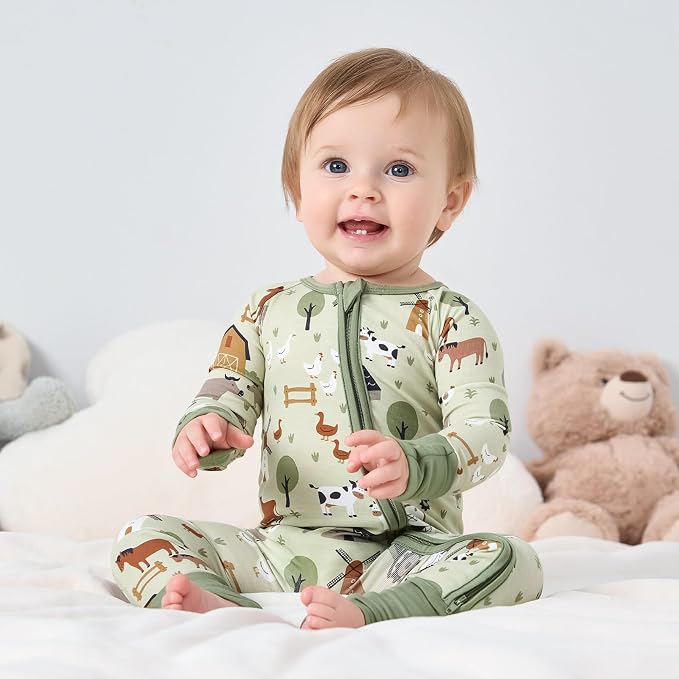 pureborn Baby Sleeper Viscose from Bamboo Zipper Footies Pjs 0-24 Months | - Image 2