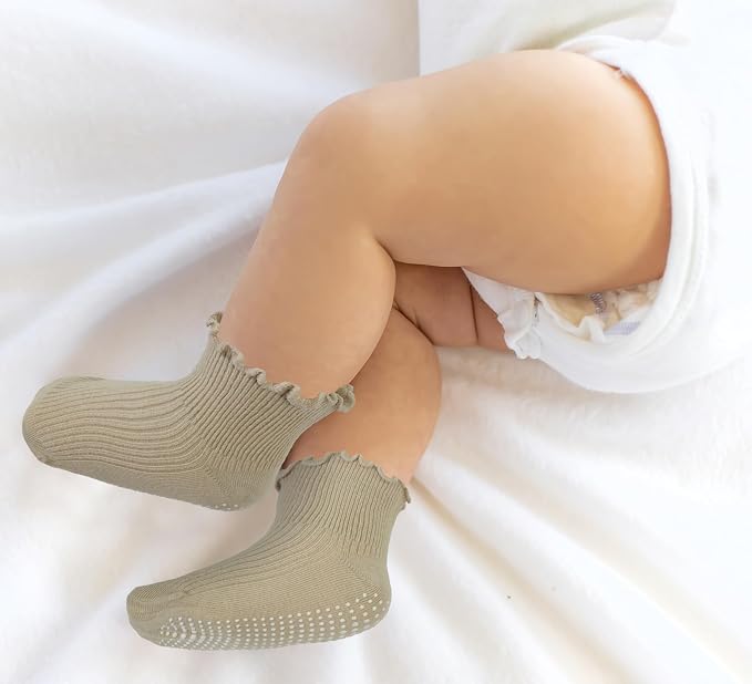 Girls Ruffle Socks Non-Slip Ankle Socks - Image 6