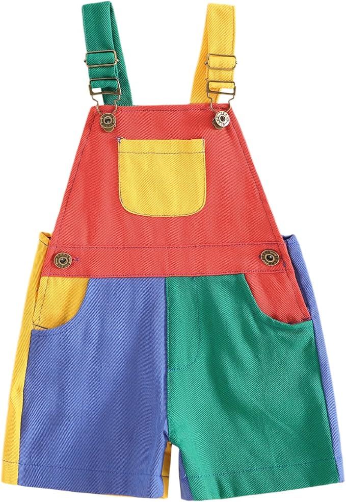 Fernvia Toddler Kids Baby Girl Boy Contrast Color Overalls Shorts Clothes by Fernvia
