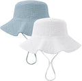 Konssy 2-Pack Muslin Baby Girl Sun Hats by Konssy