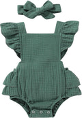 YOUNGER TREE Toddler Baby Girl Ruffled Sleeveless Romper Casual Summer Jumpsuit by YOUNGERTREE