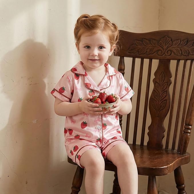 Kuriozud Baby Girl Boy Romper Pajamas Onesie Short Sleeve Button Down Pjs - Image 4