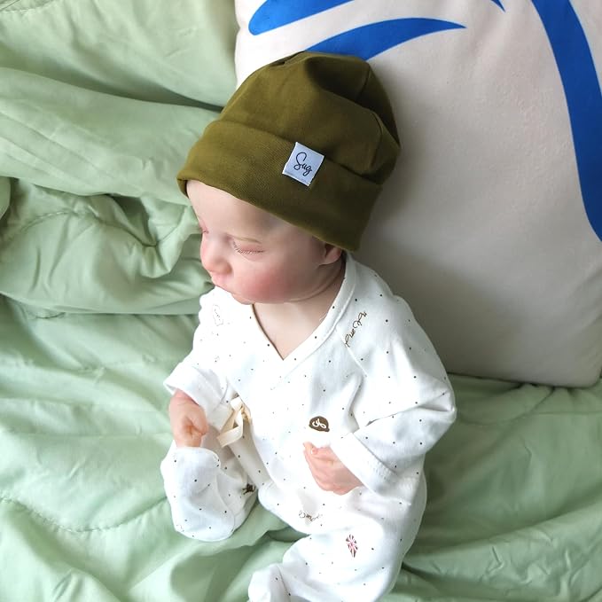 Jersey Beanie Hat for Newborn Baby Boys Girls Silky Satin Lined Hats Bonnet - Image 5
