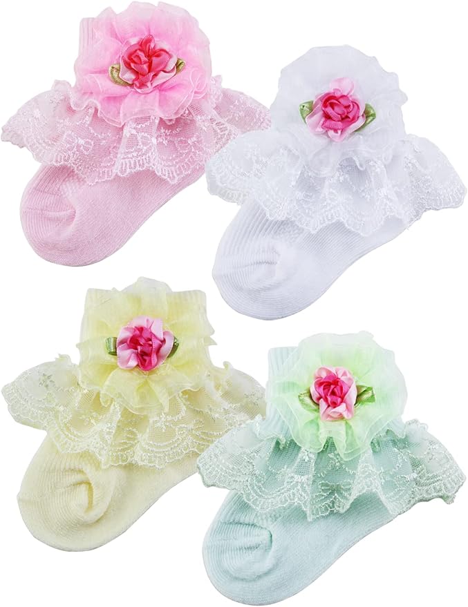 PrinceSasa Little Baby Girl Princess Lace Ruffles Socks Set - Image 2