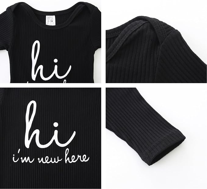 Baby Romper with Baby Mittens & Newborn Hats Footless Long Sleeve - Image 4
