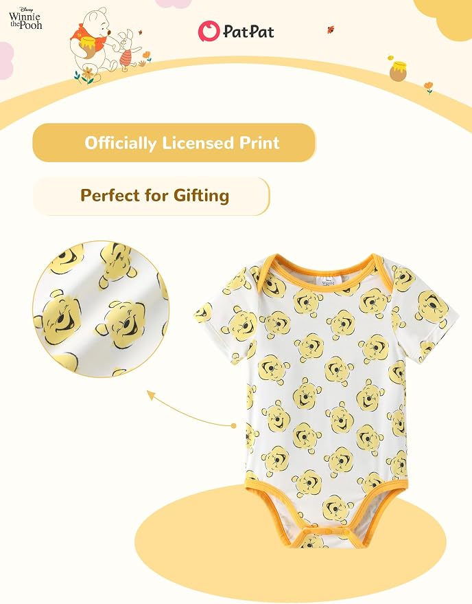 Disney Baby Viscose Made from Bamboo 3-Pack Bodysuits Set Newborn to Infant - Image 4