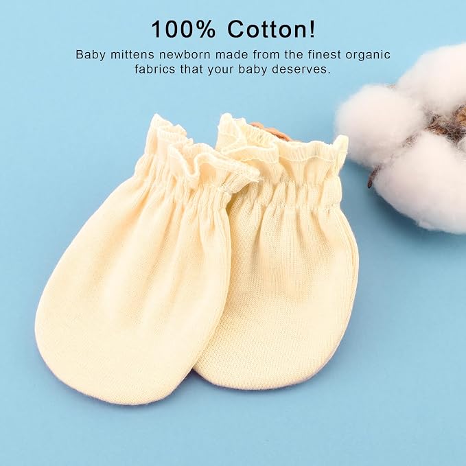 BQUBO 12 Pairs Baby Mittens Newborn Infant Mittens No Scratch Cotton Elastic - Image 4