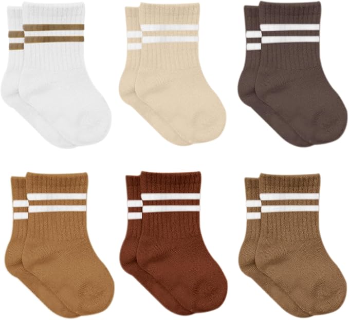 bistyle Baby Grip Ankle Socks 6 Pairs | Newborn Infant Toddlers Sock Organic by bistyle